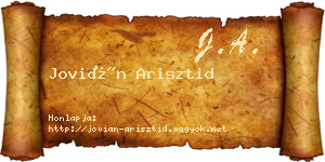 Jovián Arisztid névjegykártya